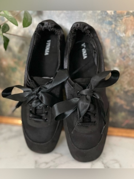 Vivaia Shoes - Vivaia Cristina Sneakerina Black Satin Ballet Sneaker Size 9 As seen Bella Hadid
